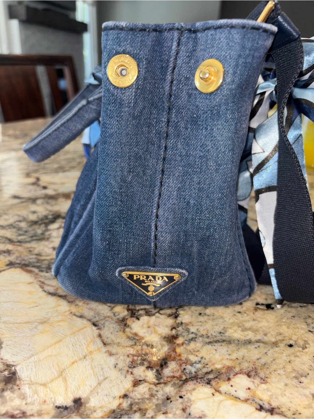 Authentic Prada Canapa Bag in Denim - Picture 5 of 13